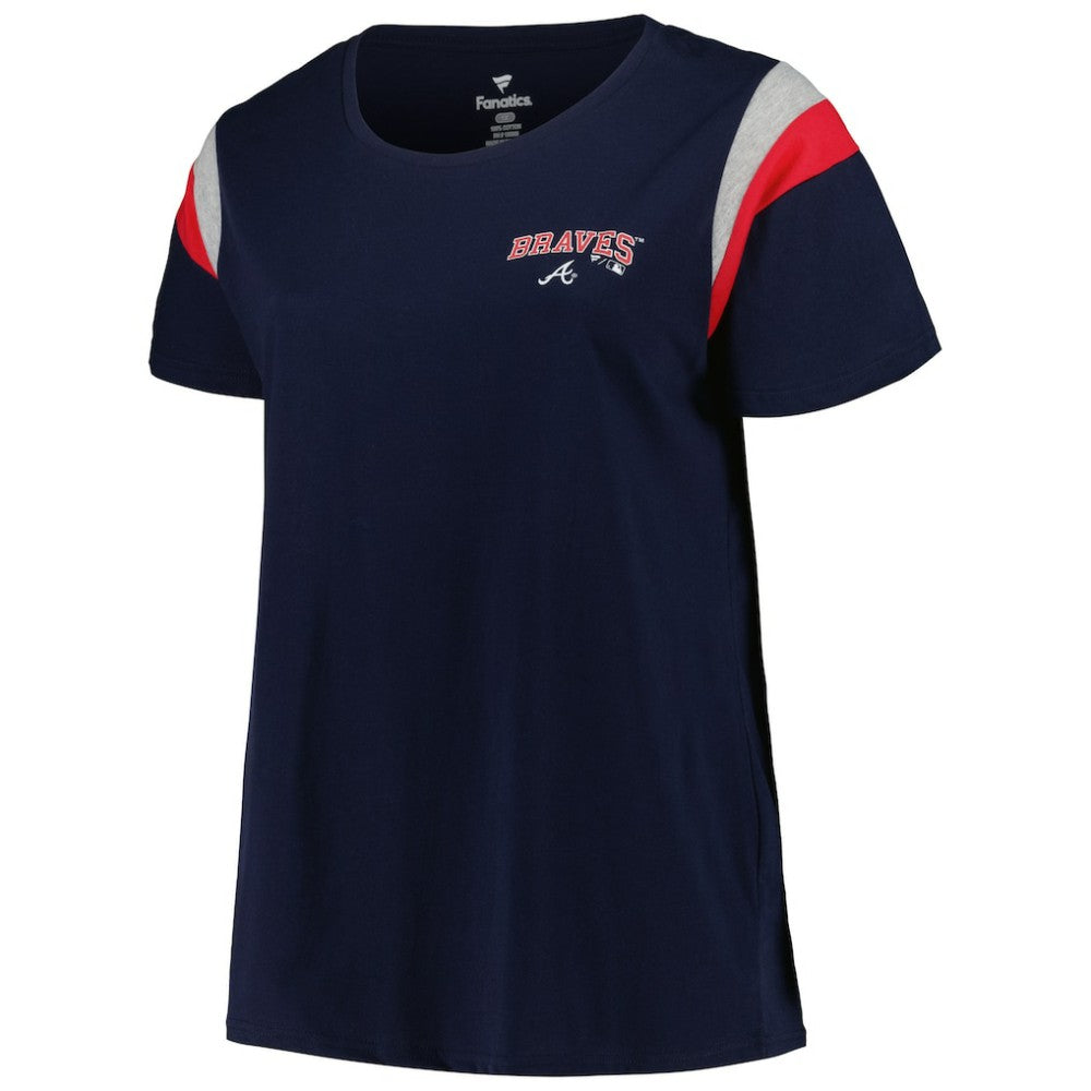 Atlanta Braves Profile Women's Plus Size Scoop Neck T-Shirt Navy
