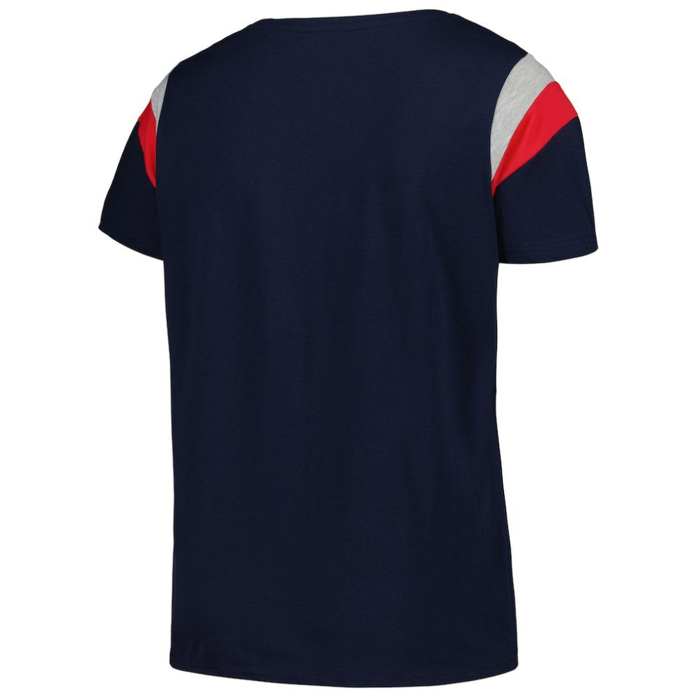 Atlanta Braves Profile Women's Plus Size Scoop Neck T-Shirt Navy