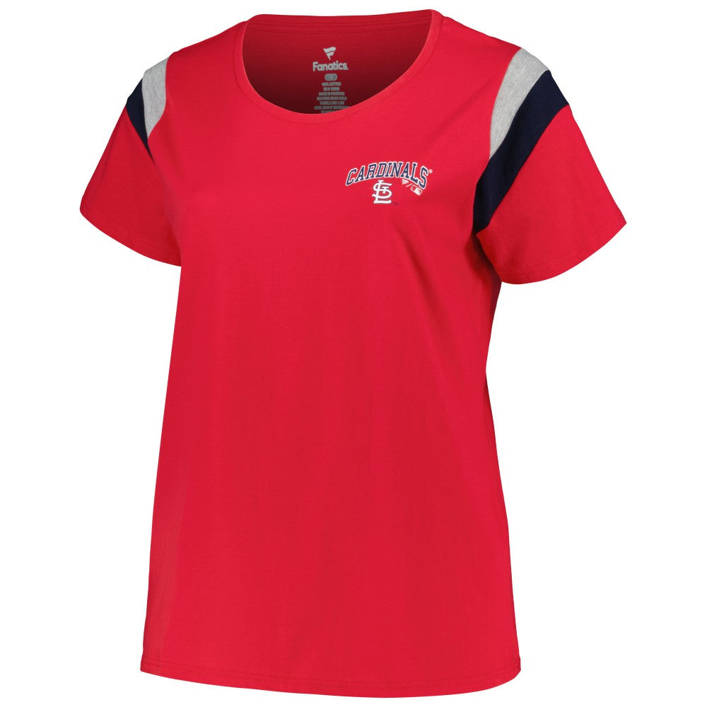St. Louis Cardinals Profile Women's Plus Size Scoop Neck T-Shirt Red