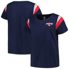 Cleveland Guardians Profile Women's Plus Size Scoop Neck T-Shirt Navy