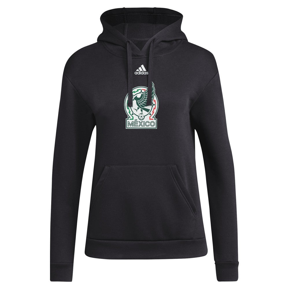 Mexico National Team Women's Crest Pullover Hoodie Black - Adidas