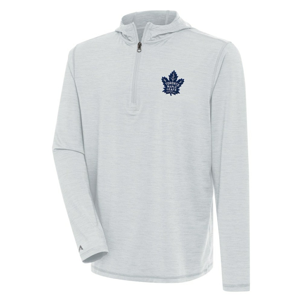 Toronto Maple Leafs Antigua Tidy Quarter-Zip Pullover Hoodie Heather Gray