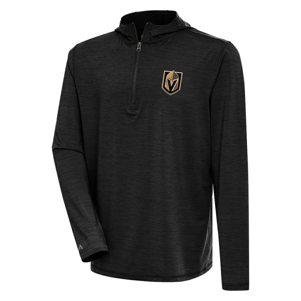 Vegas Golden Knights Antigua Tidy Quarter-Zip Pullover Hoodie Heather Black