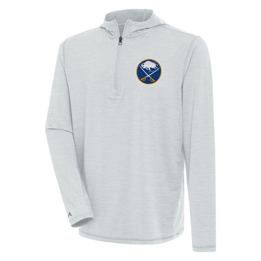 Buffalo Sabres Antigua Tidy Quarter-Zip Pullover Hoodie Heather Gray