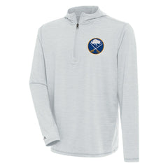 Buffalo Sabres Antigua Tidy Quarter-Zip Pullover Hoodie Heather Gray