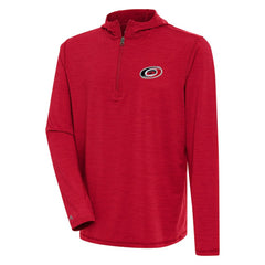 Carolina Hurricanes Antigua Tidy Quarter-Zip Pullover Hoodie Heather Red