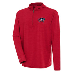 Columbus Blue Jackets Antigua Tidy Quarter-Zip Pullover Hoodie Heather Red