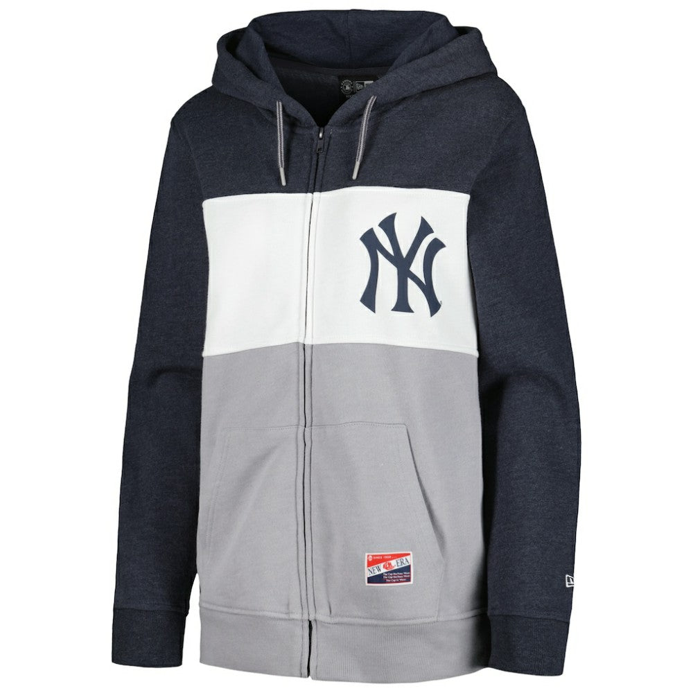 New York Yankees Women's Color Block Full-Zip Hoodie Jacket Navy | New Era