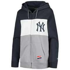 New York Yankees Women's Color Block Full-Zip Hoodie Jacket Navy | New Era