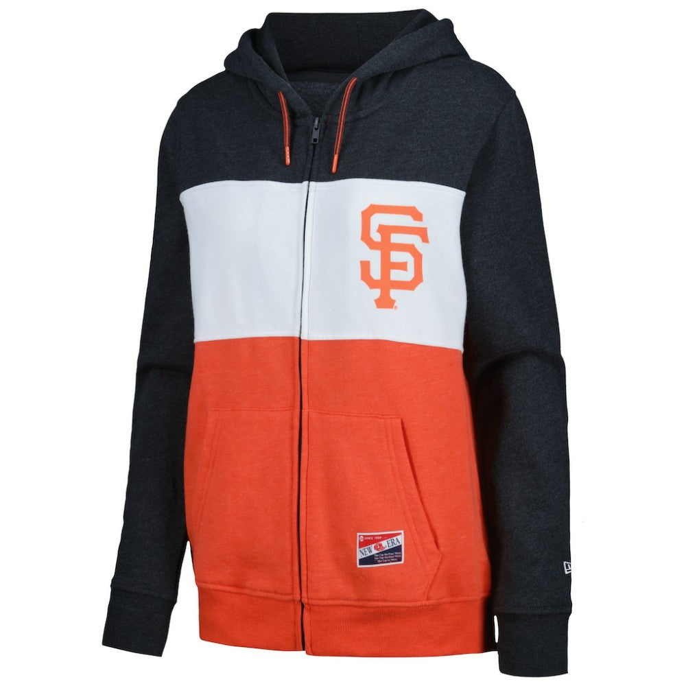 San Francisco Giants Women's Color Block Full-Zip Hoodie Jacket Black | New Era