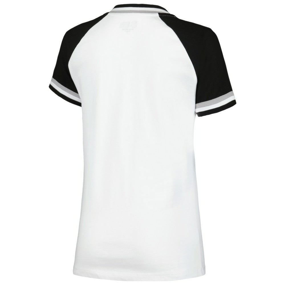 Chicago White Sox Women's Jersey Double Binding Raglan V-Neck T-Shirt White | New Era