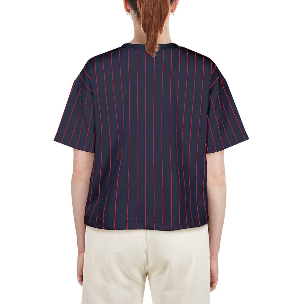 Boston Red Sox Women's Boxy Pinstripe T-Shirt Navy | New Era