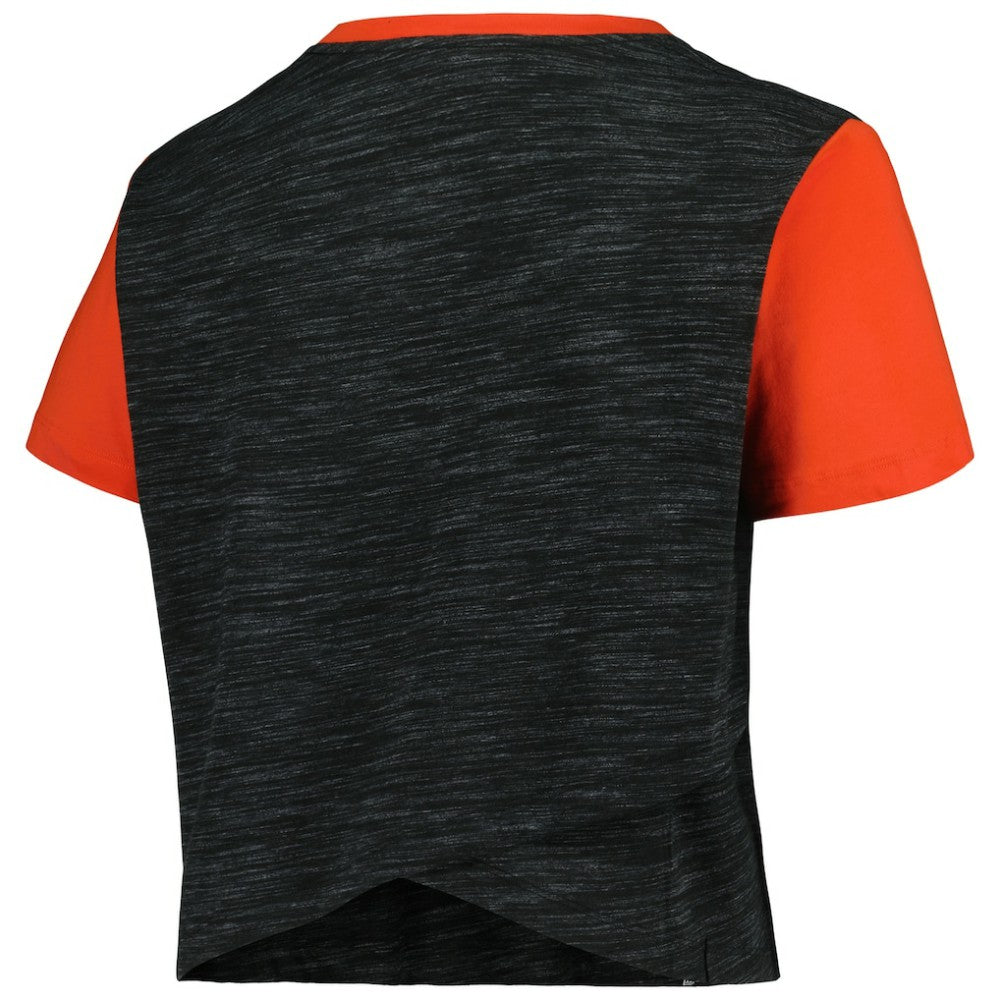 San Francisco Giants Women's Plus Size Crossover Back Cropped T-Shirt Black | New Era