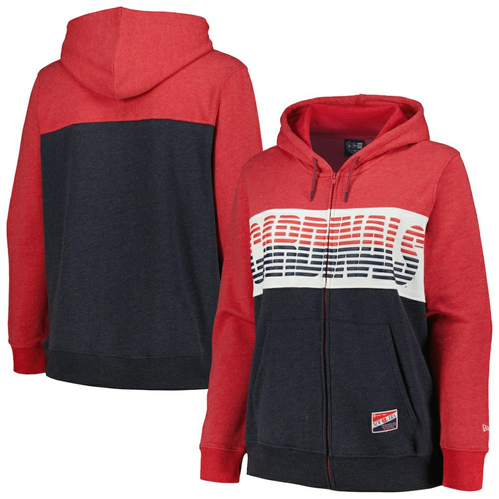 St. Louis Cardinals Women's Plus Size Color Block Full-Zip Hoodie Red | New Era