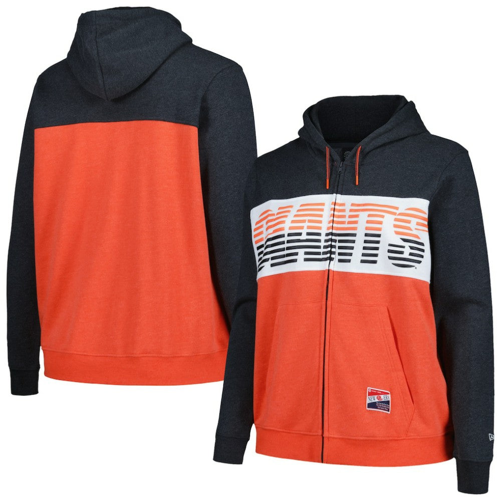 San Francisco Giants Women's Plus Size Color Block Full-Zip Hoodie Black | New Era