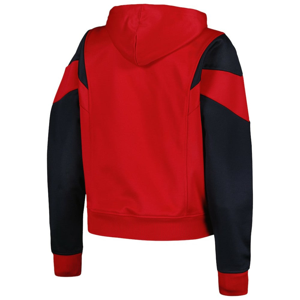 St. Louis Cardinals Women's Color Block Fleece Quarter-Zip Hoodie Red | New Era
