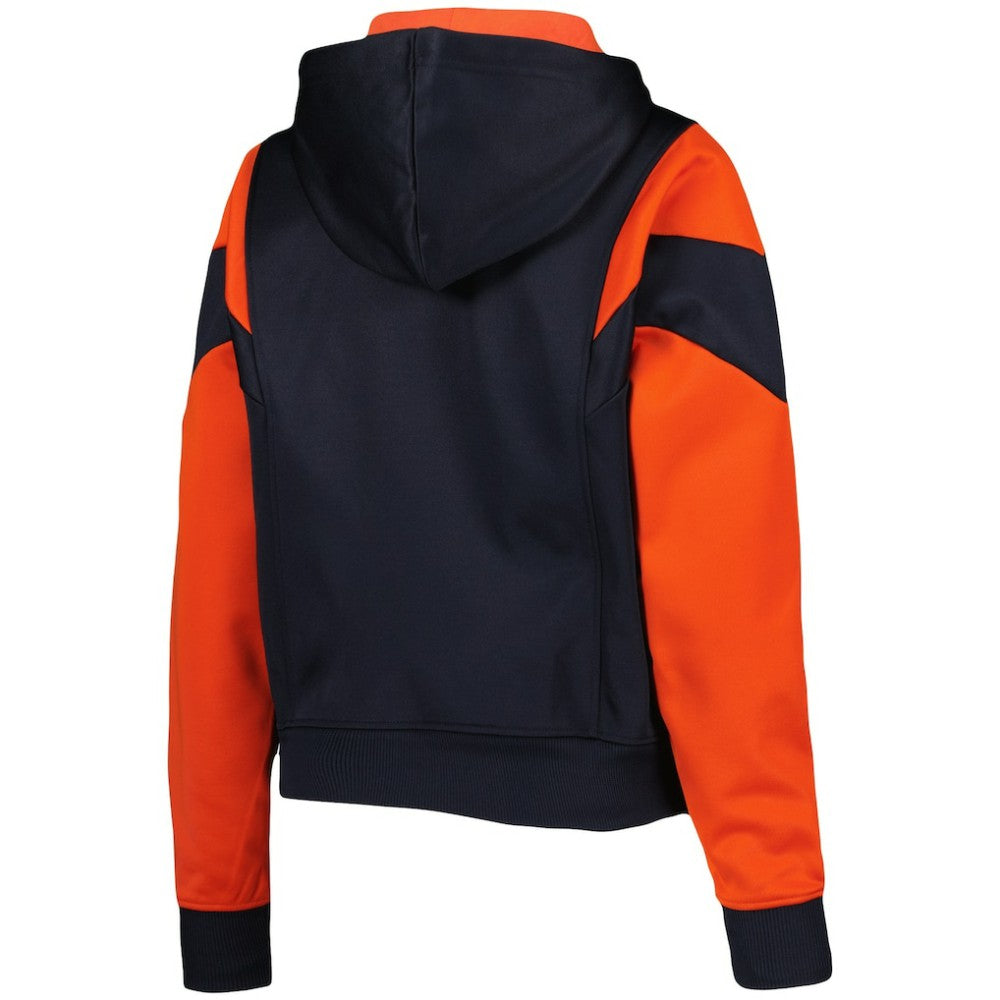 Houston Astros Women's Color Block Fleece Quarter-Zip Hoodie Navy | New Era