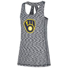 Milwaukee Brewers Women's Space Dye Keyhole Back Tank Top Navy | New Era