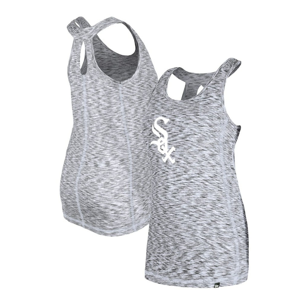 Chicago White Sox Women's Space Dye Keyhole Back Tank Top Black | New Era