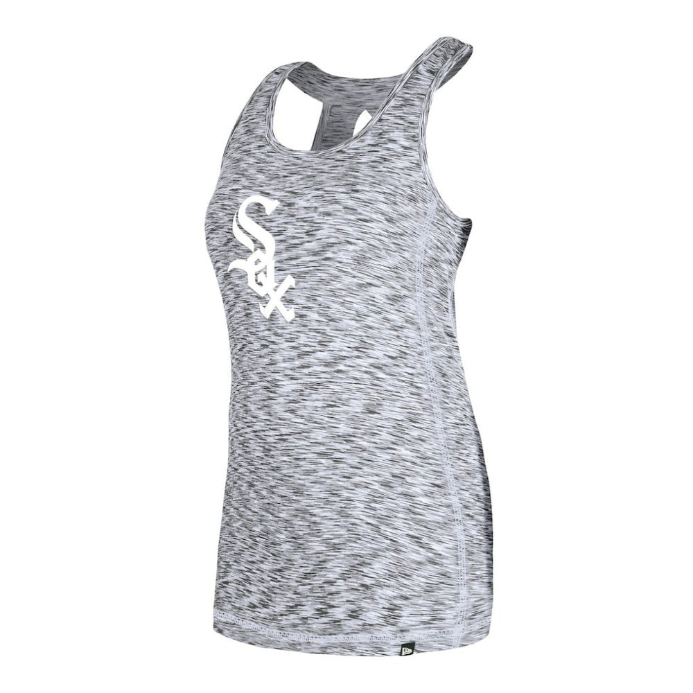 Chicago White Sox Women's Space Dye Keyhole Back Tank Top Black | New Era
