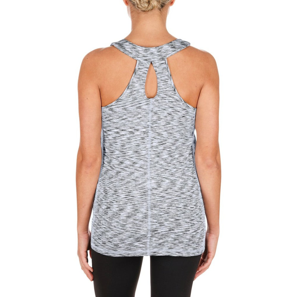 Chicago White Sox Women's Space Dye Keyhole Back Tank Top Black | New Era