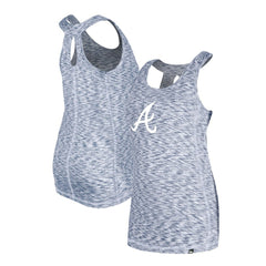 Atlanta Braves Women's Space Dye Keyhole Back Tank Top Navy | New Era