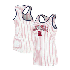 St. Louis Cardinals Women's Sequin Pinstripe Racerback Tank Top White | New Era