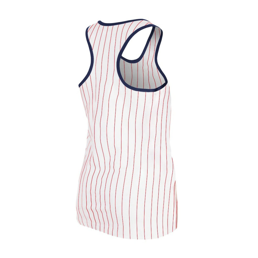 St. Louis Cardinals Women's Sequin Pinstripe Racerback Tank Top White | New Era