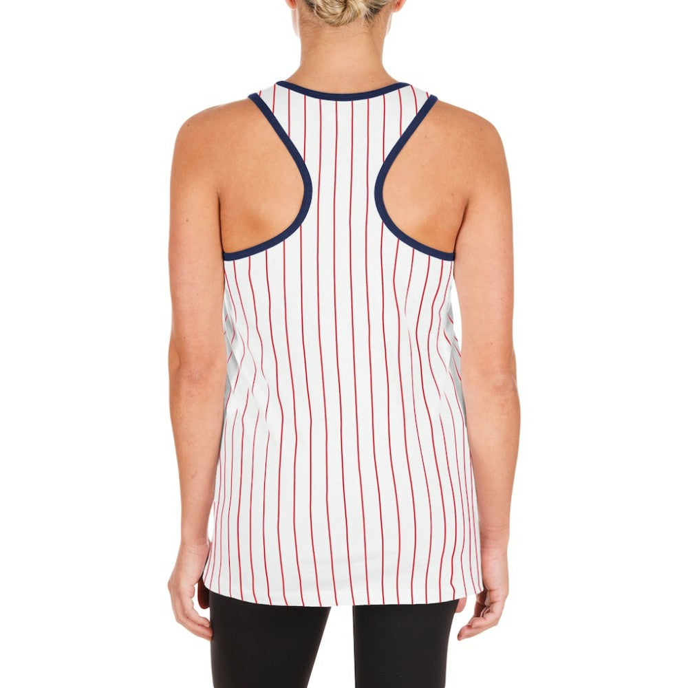 St. Louis Cardinals Women's Sequin Pinstripe Racerback Tank Top White | New Era