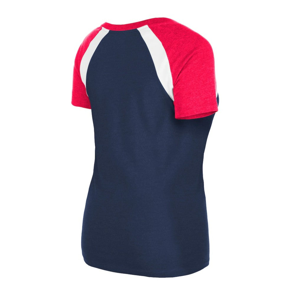 St. Louis Cardinals Women's Heathered Raglan V-Neck T-Shirt Navy | New Era