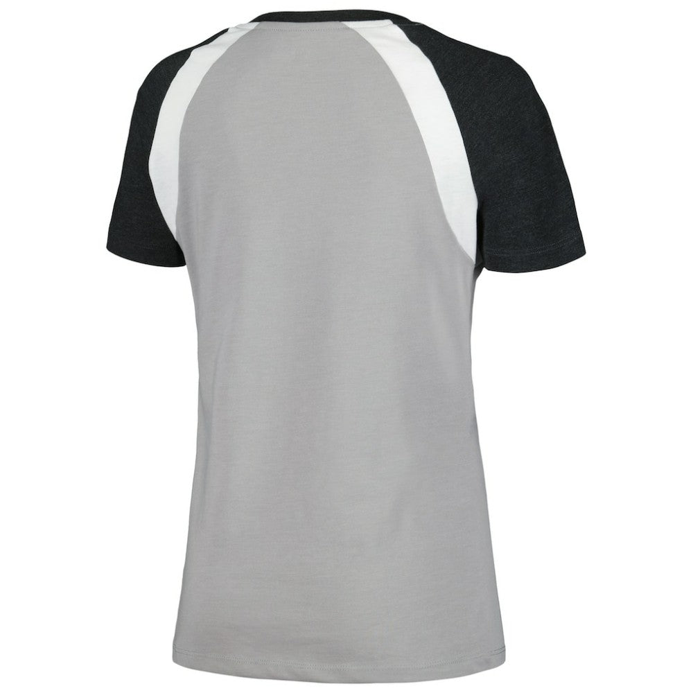 Chicago White Sox Women's Heathered Raglan V-Neck T-Shirt Gray | New Era
