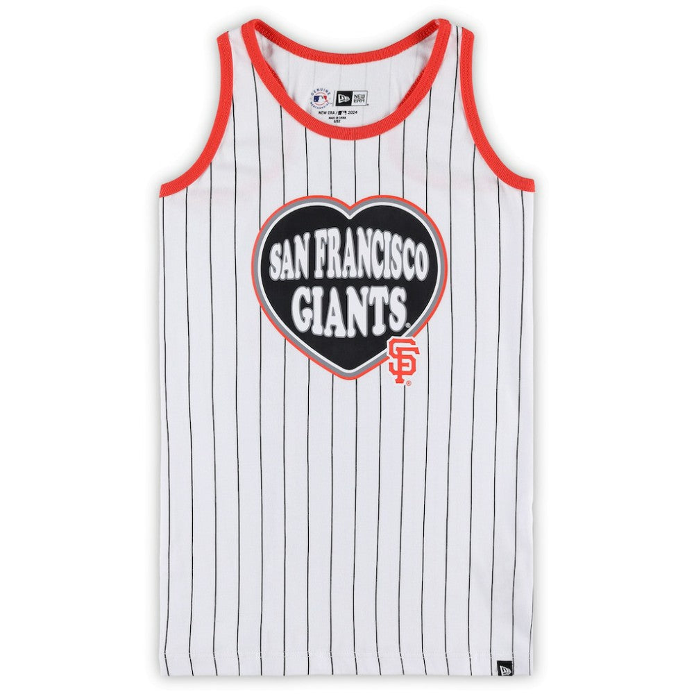 San Francisco Giants Girls Youth Pinstripe Tank Top White | New Era