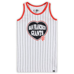 San Francisco Giants Girls Youth Pinstripe Tank Top White | New Era
