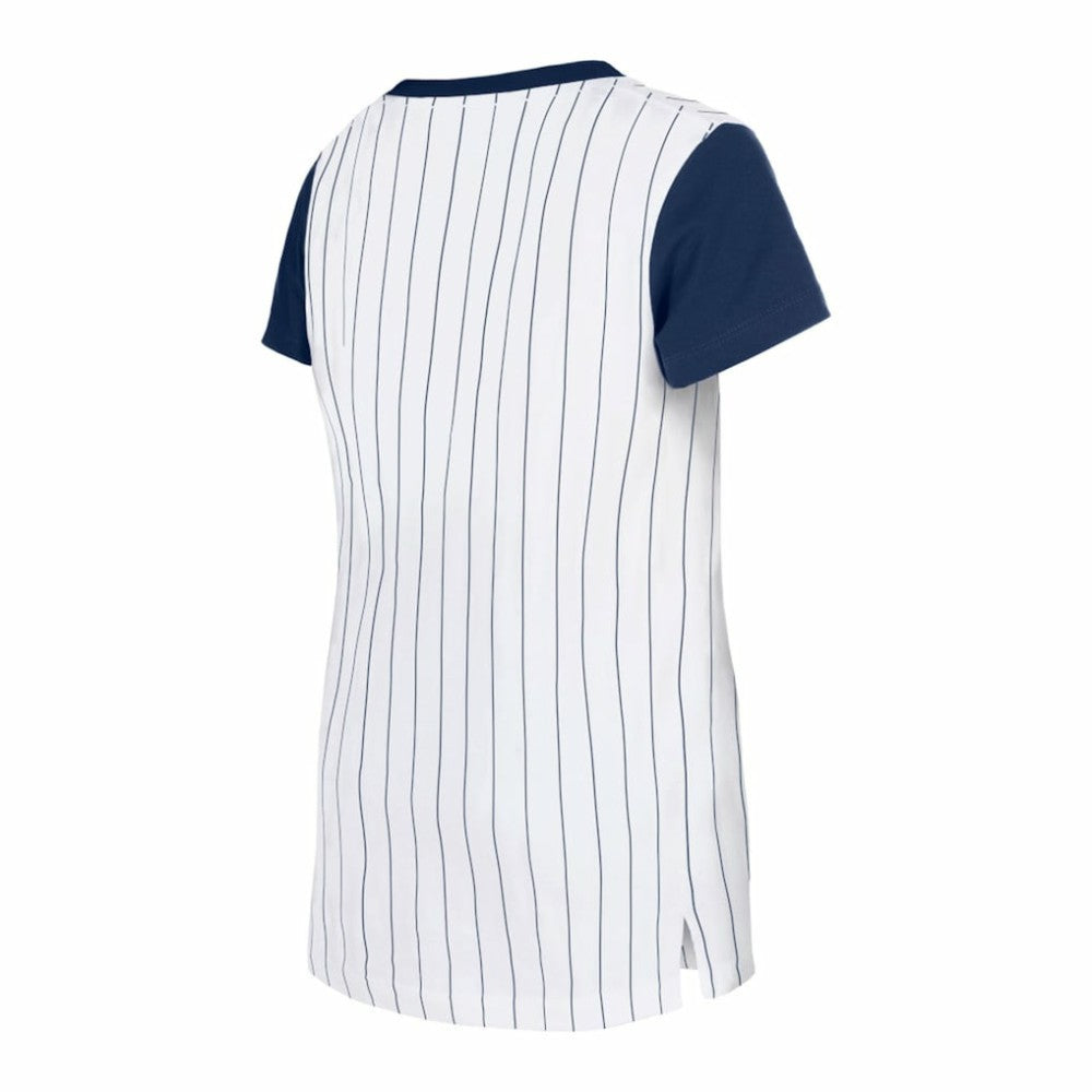 Atlanta Braves Girls Youth Pinstripe T-Shirt White | New Era