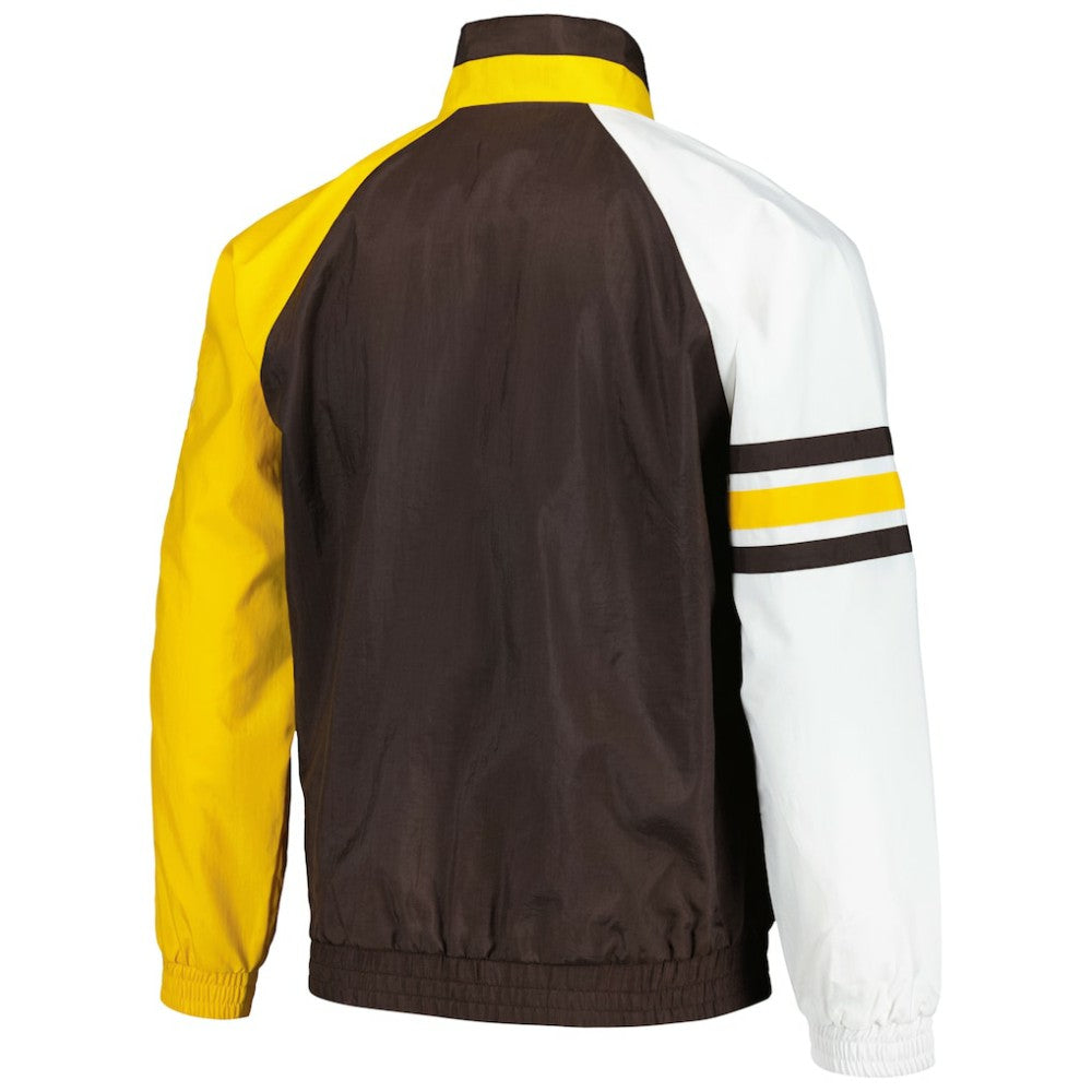 San Diego Padres Starter Elite Raglan Half-Zip Jacket Brown/Gold