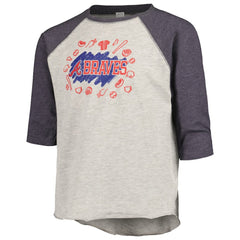 Atlanta Braves Soft as a Grape Youth Raglan 3/4 Sleeve T-Shirt Heather Gray