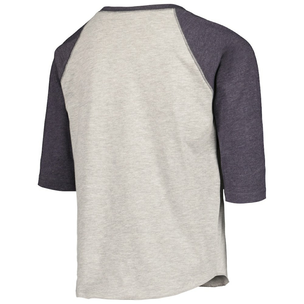 Atlanta Braves Soft as a Grape Youth Raglan 3/4 Sleeve T-Shirt Heather Gray