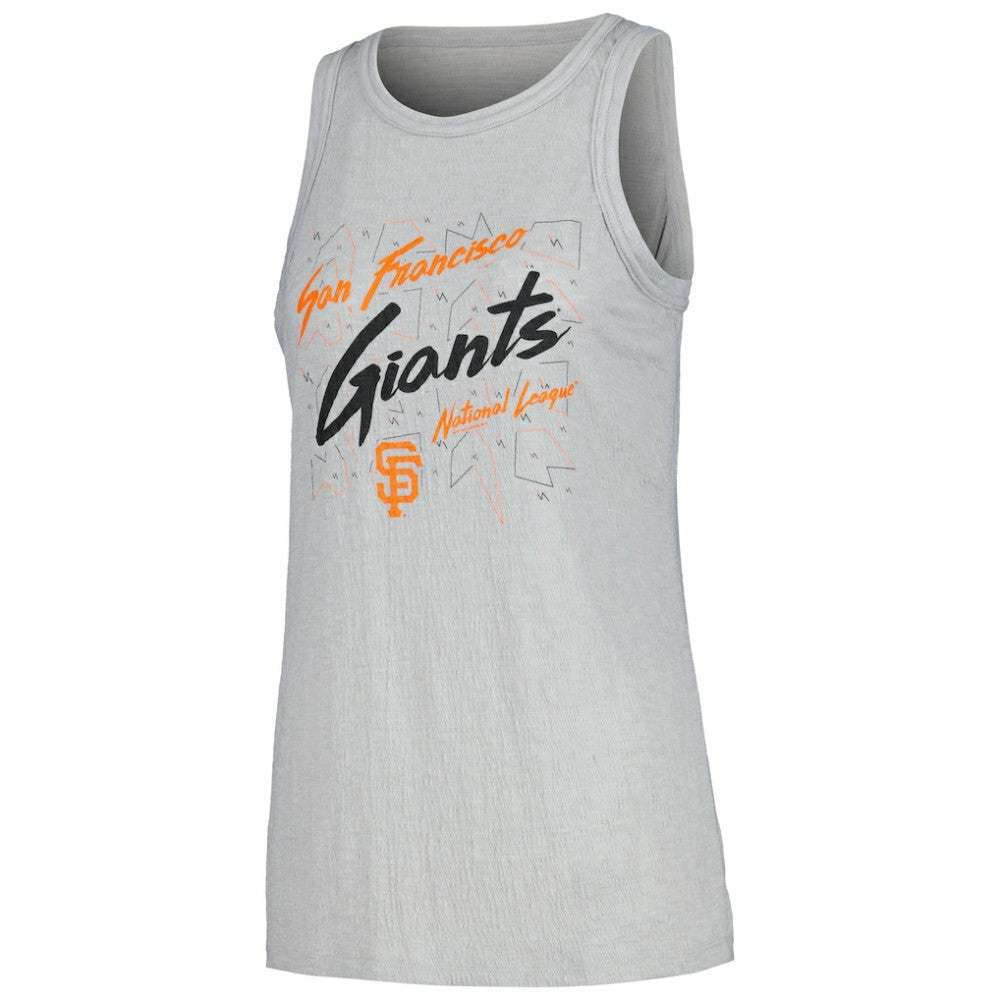 San Francisco Giants Soft as a Grape Women's Gauze High Neck Tank Top Gray