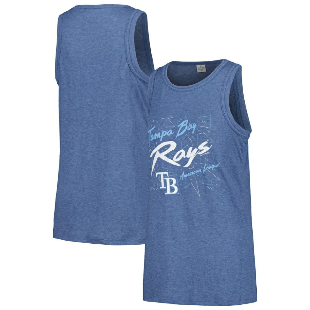 Tampa Bay Rays Soft as a Grape Women's Gauze High Neck Tank Top Navy