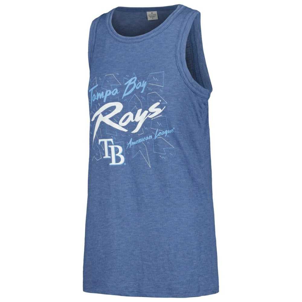 Tampa Bay Rays Soft as a Grape Women's Gauze High Neck Tank Top Navy