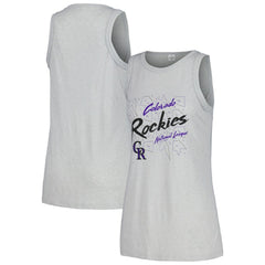 Colorado Rockies Soft as a Grape Women's Gauze High Neck Tank Top Gray