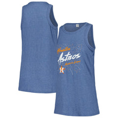 Houston Astros Soft as a Grape Women's Gauze High Neck Tank Top Navy