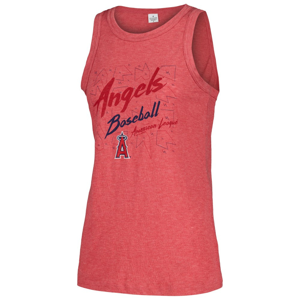 Los Angeles Angels Soft as a Grape Women's Gauze High Neck Tank Top Red