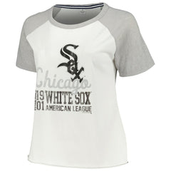 Chicago White Sox Soft as a Grape Women's Plus Size Baseball Raglan T-Shirt White