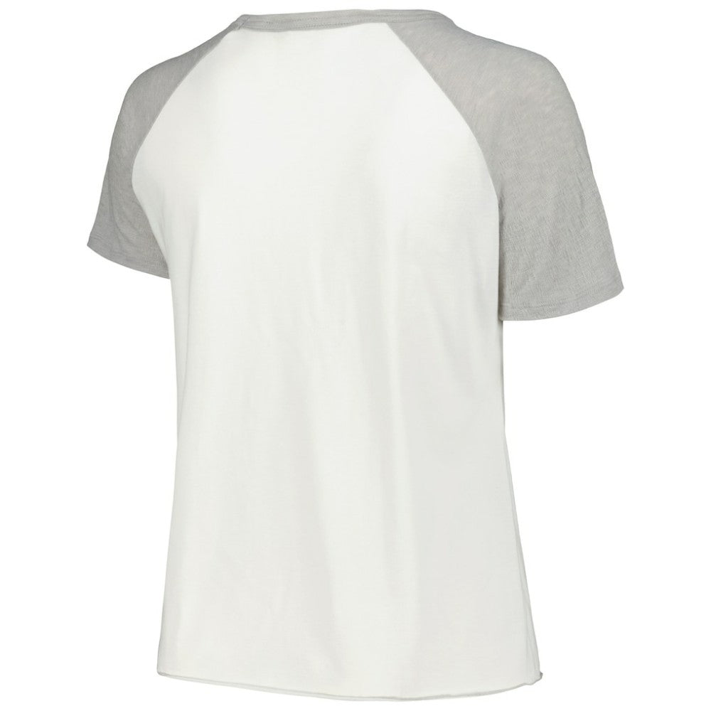 Chicago White Sox Soft as a Grape Women's Plus Size Baseball Raglan T-Shirt White