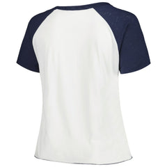 Tampa Bay Rays Soft as a Grape Women's Plus Size Baseball Raglan T-Shirt White