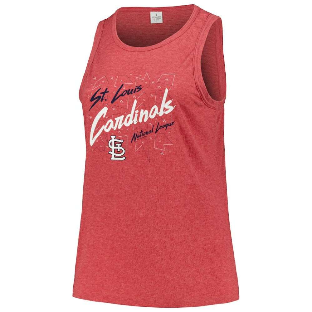 St. Louis Cardinals Soft as a Grape Women's Plus Size Curvy High Neck Tri-Blend Tank Top Red