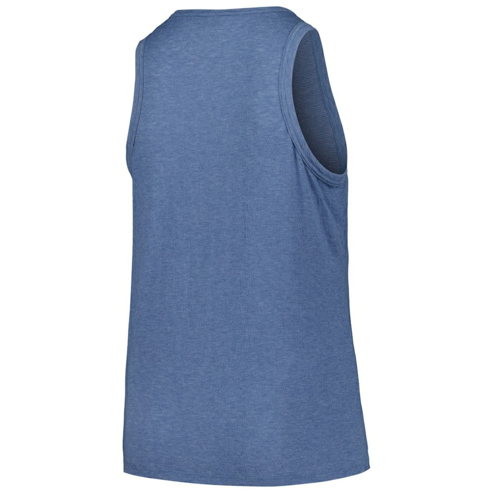 Cleveland Guardians Soft as a Grape Women's Plus Size Curvy High Neck Tri-Blend Tank Top Navy