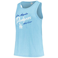 Los Angeles Dodgers Soft as a Grape Women's Plus Size Curvy High Neck Tri-Blend Tank Top Light Blue