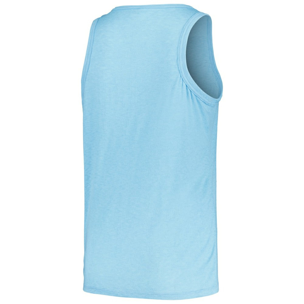 Los Angeles Dodgers Soft as a Grape Women's Plus Size Curvy High Neck Tri-Blend Tank Top Light Blue
